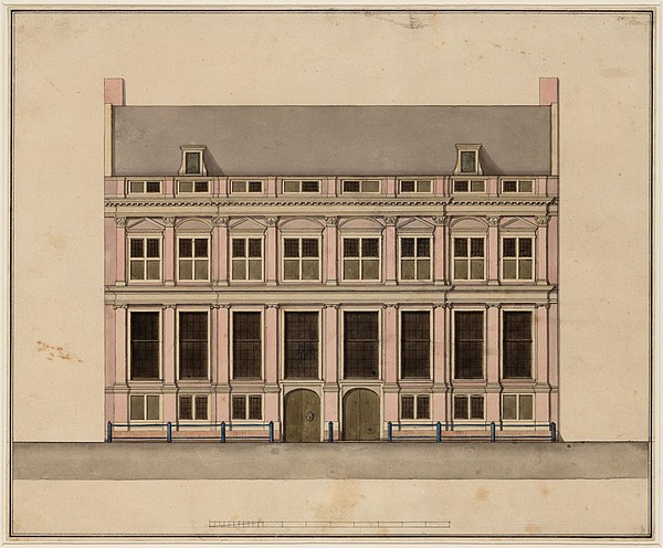 Keizersgracht 177 Tekening Jacob van Campen vooraanzicht SAA