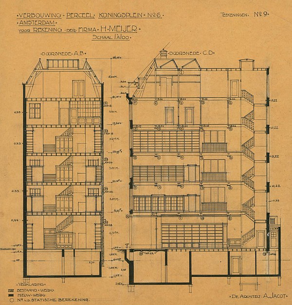 Koningsplein 04 - 6 bouwtekening JACO 9-3 NAI