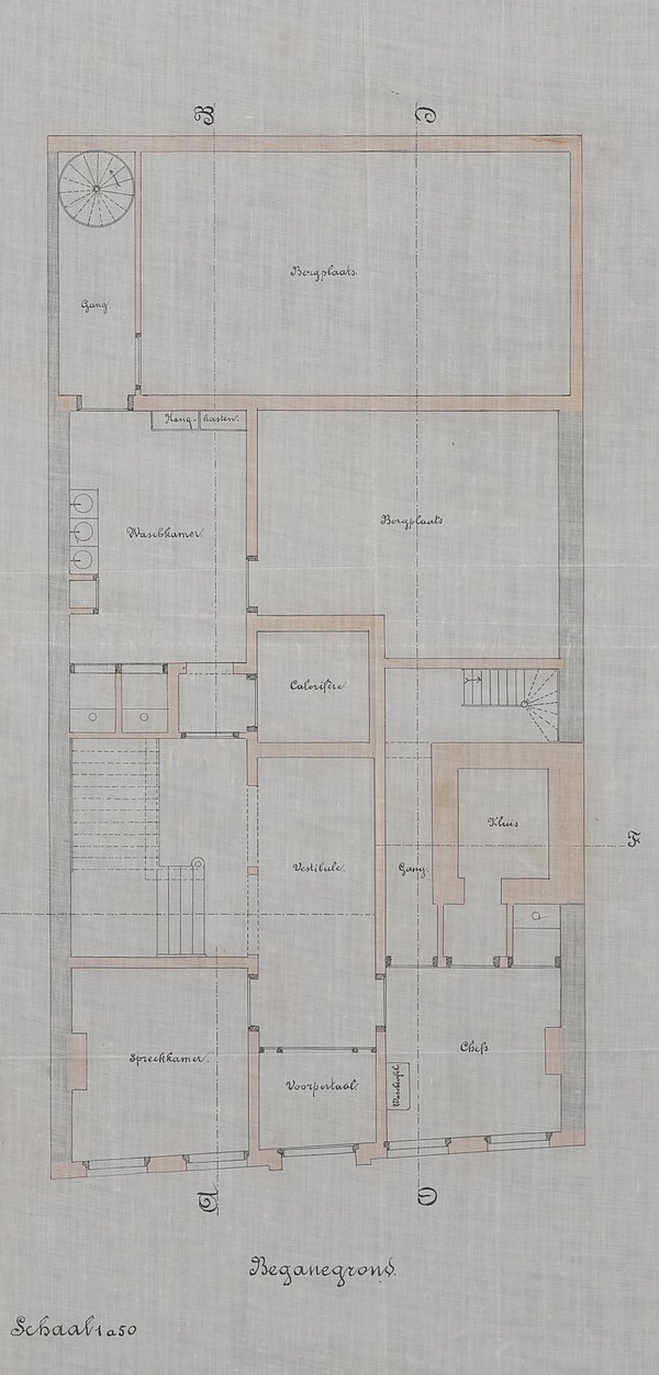 Herengracht 237 1881 bouwtekening beganegrond PA