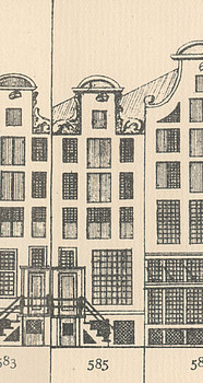 Herengracht 585, tekening Caspar Philips