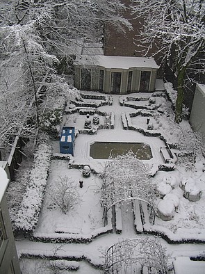 Herengracht 500, sneeuw in de tuin