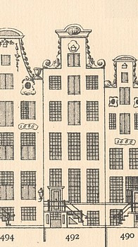 Keizersgracht 492,Tekening Caspar Philips