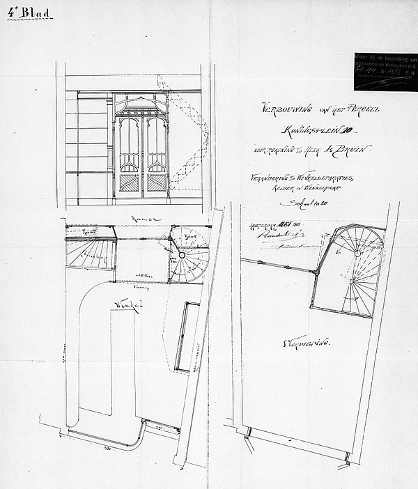 Koningsplein 10 bouwtekening 1901 SAA