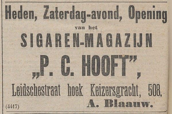 Keizersgracht 508 1881 2 heden opening Het nieuws van den dag 11-06-1881