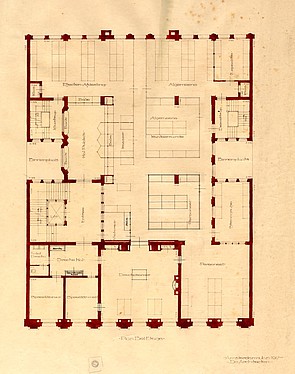 Ontwerp uit 1917, bel-etage.