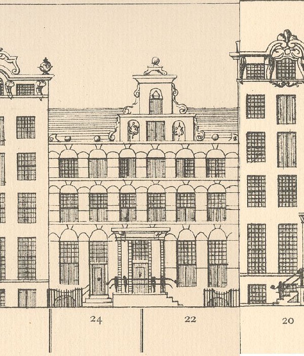 Herengracht 22 - 24, Tekening Caspar Philips