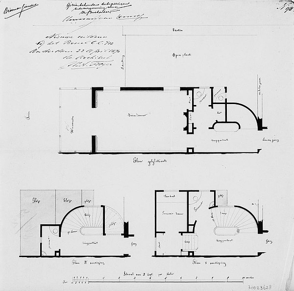 Keizersgracht 560 bouwtekening trappenhuis 1870 SAA