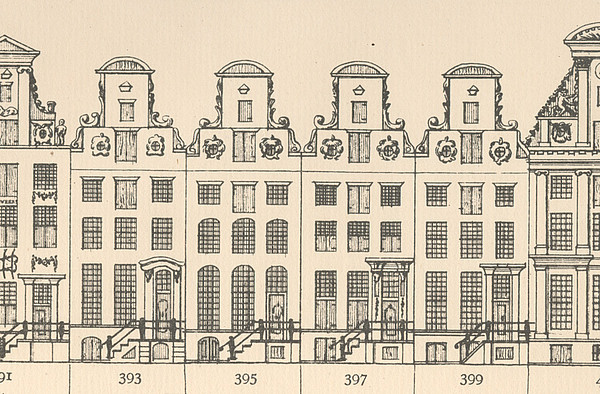 Keizersgracht 393-399, tekening Caspar Philips