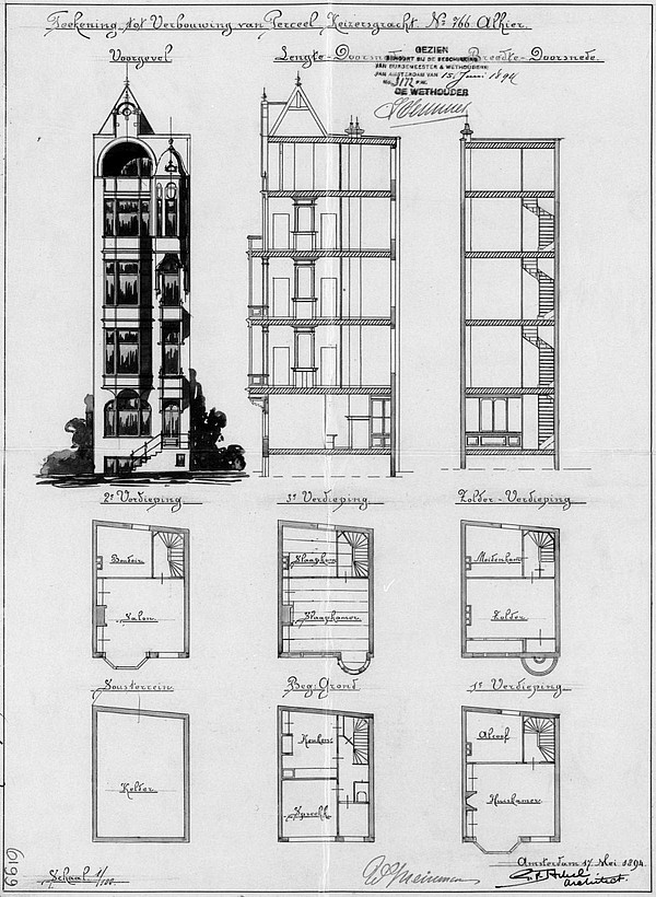 Keizersgracht 766 Bouwtekening 1894 SAA