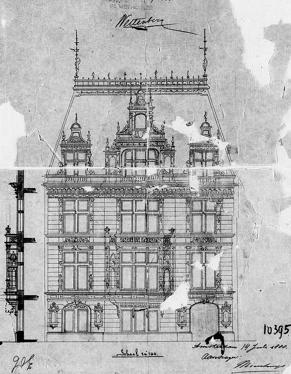 Herengracht 380 bouwtekening front 1888 Salm 2 SAA