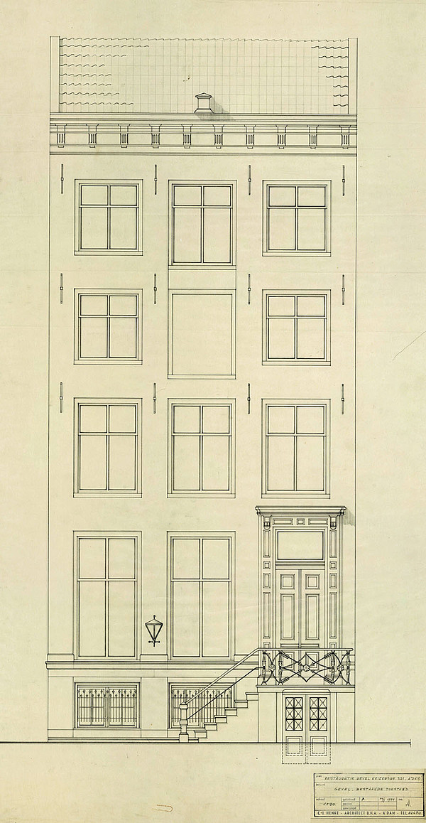 Keizersgracht 321 Ontwerp Henke 1955 Bouwtekening SAA