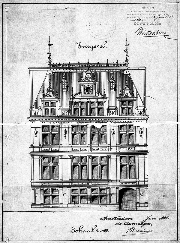 Herengracht 380 bouwtekening front 1888 Salm 1 SAA