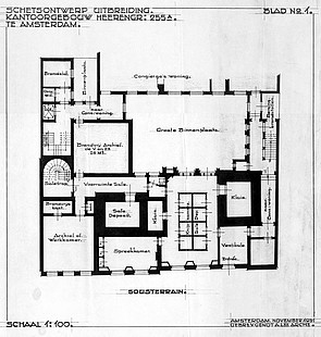 Herengracht 255, tekening uit 1931, samengevoegde panden