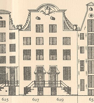 Keizersgracht 627-629, Tekening Caspar Philips