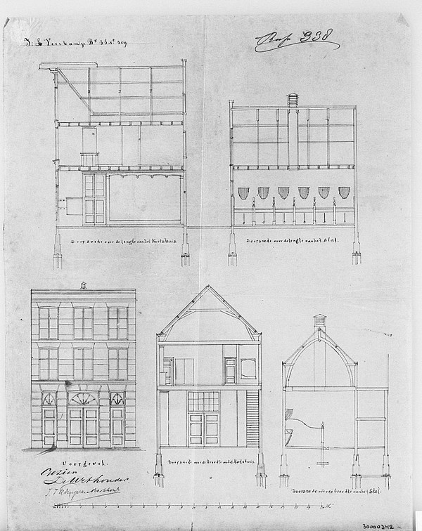 Keizersgracht 091 tekening 1861