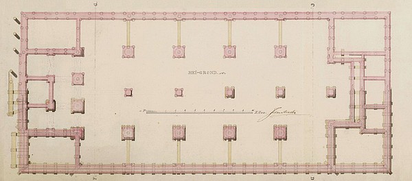 Keizersgracht 022 Tekening 1836 Straaten NHA fundering 1